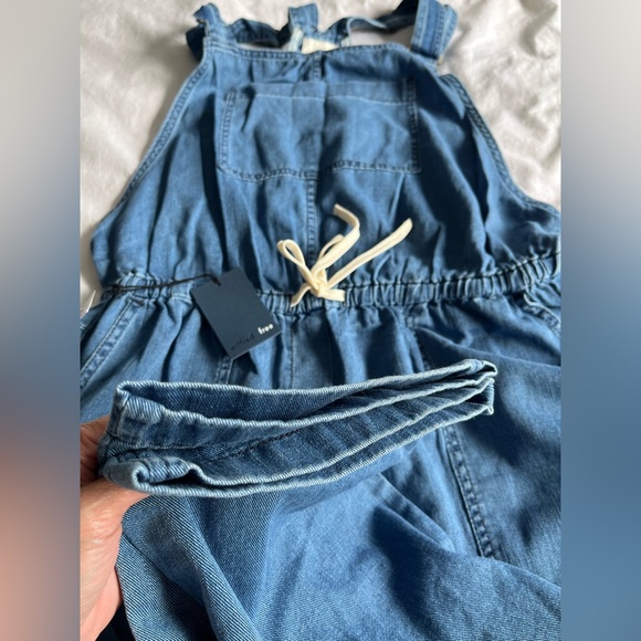 NWT Aritzia Wilfred Free Valletta Overalls Denim Jumpsuit Trendy Boho Romper, M - Picture 11 of 16